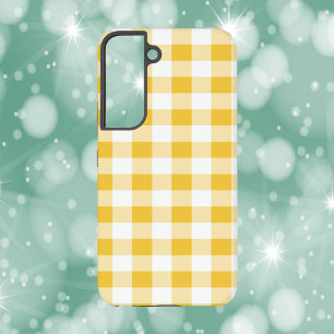 Coque Samsung Galaxy en vichy Plaid Motif jaune