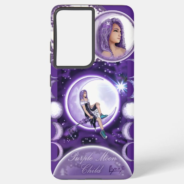 Coque Samsung Galaxy Enfant de la Lune Violette (Verso)