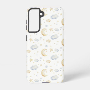 Coque Samsung Galaxy Etoiles de lune d'aquarelle et Motif de nuage