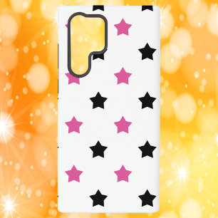 Coque Samsung Galaxy Étoiles Motif rose noir blanc