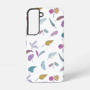 Coque Samsung Galaxy Étui de téléphone à feuilles tropicales colorées