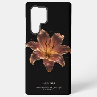 Coque Samsung Galaxy Étui de téléphone à fleurs de lys élégant avec écr