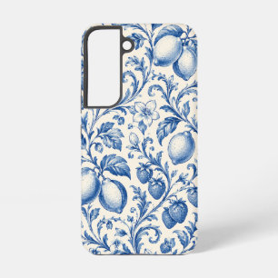 Coque Samsung Galaxy Étui de téléphone bleu à motifs de chinoiserie cit