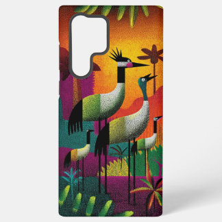 Coque Samsung Galaxy Étui de téléphone Jungle Pop Cranes Couronnées