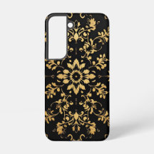 Étui de téléphone noir motif jaune style 