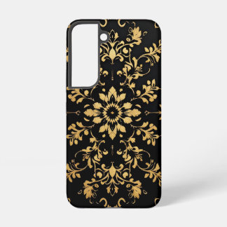 Coque Samsung Galaxy Étui de téléphone noir motif jaune style 