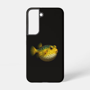 Coque Samsung Galaxy Étui Galaxy S22 Black 4 Luxe, Poisson-globe jaune