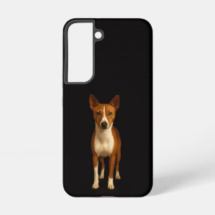 Coque Samsung Galaxy Étui Noir 4 Luxe Galaxy S22, Chien Basenji Élégant