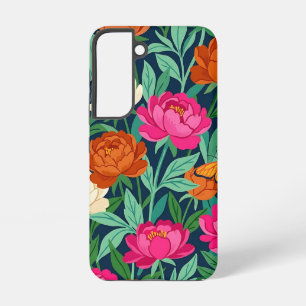 Coque Samsung Galaxy Étui Samsung Boho Abstrait Pivoines Papillons