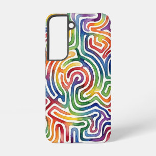 Coque Samsung Galaxy Étui Samsung Labyrinthe Arc-en-ciel Abstrait