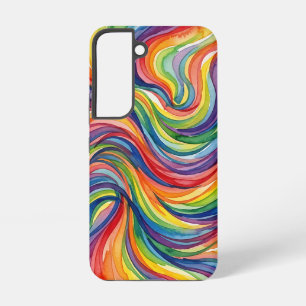 Coque Samsung Galaxy Étuis Samsung Arc-en-ciel Aquarelle Abstraite