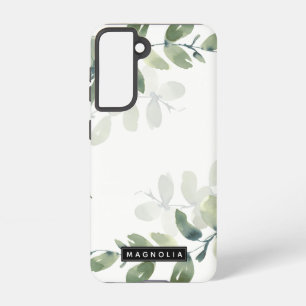 Coque Samsung Galaxy Eucalyptus Vert Nom personnalisé Monogramme