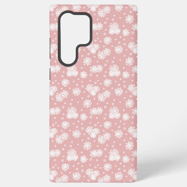 Coque Samsung Galaxy Faisceaux et points - rose et blanc (Verso)