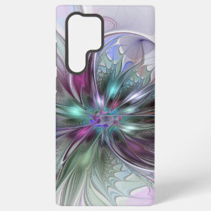 Coque Samsung Galaxy Fantaisie Abstraite Moderne Fleur Fractale Colorée