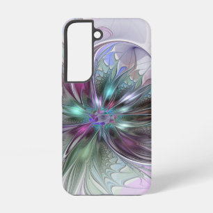 Coque Samsung Galaxy Fantaisie Abstraite Moderne Fleur Fractale Colorée
