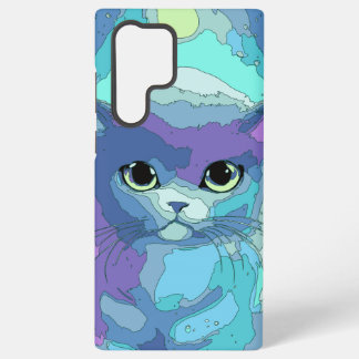 Coque Samsung Galaxy Fantastique chat sur arrière - plan futuriste