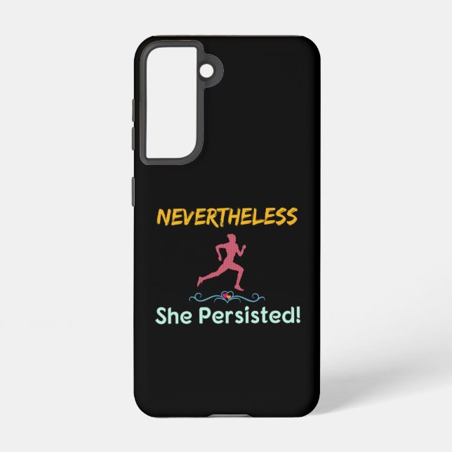 Coque Samsung Galaxy Feminist Runner Néanmoins Elle A Persisté (Verso)