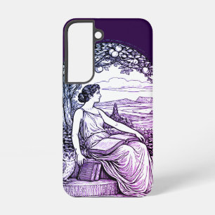 Coque Samsung Galaxy Femme Art Nouveau lisant sous un arbre d'époque