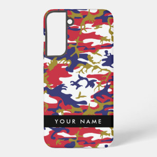 Coque Samsung Galaxy Fête de l'Indépendance Camouflage Votre nom Person