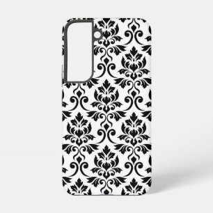 Coque Samsung Galaxy Feuille Damask Lg Motif noir sur blanc