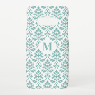 Coque Samsung Galaxy S10E Feuille Damask Motif Turquoise (personnalisé)