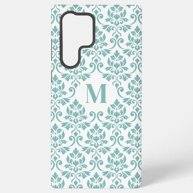 Coque Samsung Galaxy Feuille Damask Teal Pattern (Custom) (Verso)