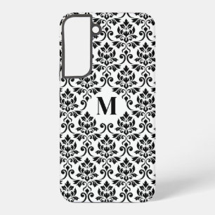 Coque Samsung Galaxy Feuille Motif Damask Noir (Sur mesure)