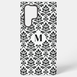 Coque Samsung Galaxy Feuille Motif Damask Noir (Sur mesure)