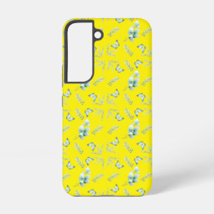 Coque Samsung Galaxy feuilles et papillons