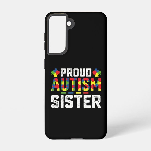 Coque Samsung Galaxy Fière Autisme Soeur Sensibilisation Famille Autist (Verso)