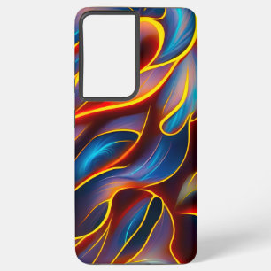 Coque Samsung Galaxy Flammes rouges bleues Abstraites