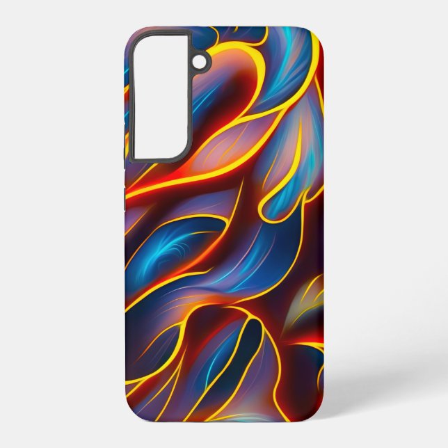 Coque Samsung Galaxy Flammes rouges bleues Abstraites (Verso)