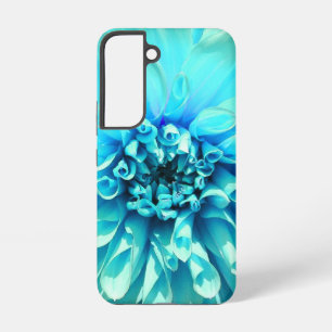 Coque Samsung Galaxy Fleur bleu clair Dahlia