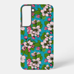 Coque Samsung Galaxy Fleur d'Apple sur le turquoise