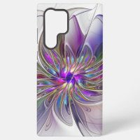 Fleur d'art fractal abstrait énergique et coloré