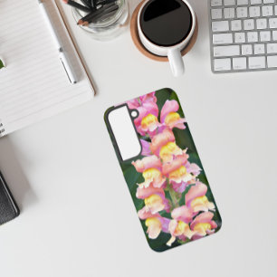 Coque Samsung Galaxy Fleur de muflier rose et jaune