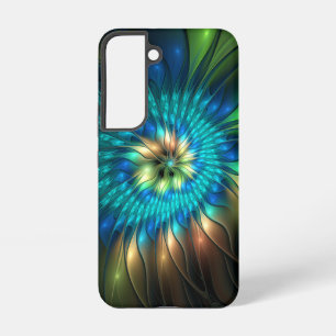 Coque Samsung Galaxy Fleur d'Imaginaire lumineux, Fractale Abstraite co