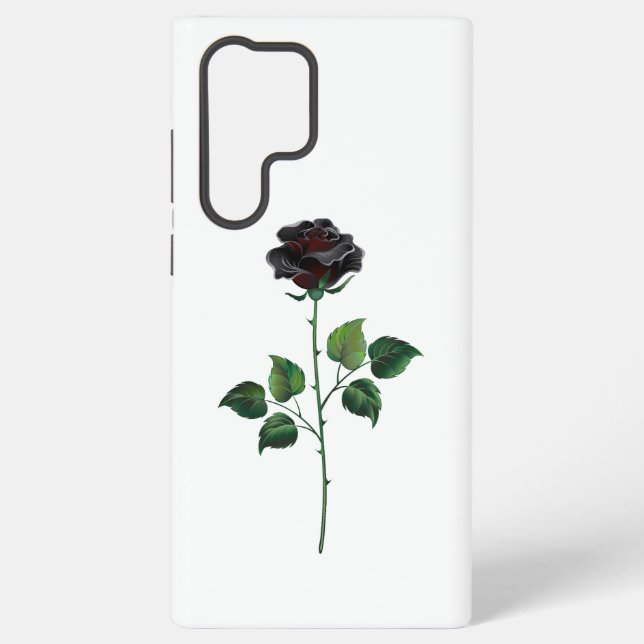 Coque Samsung Galaxy Fleur rose noire (Verso)