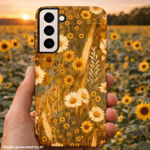 Coque Samsung Galaxy Fleur Sauvage d'Automne Doré - Automne Rustique