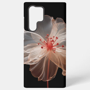 Coque Samsung Galaxy Fleur translucide élégante sur fond noir