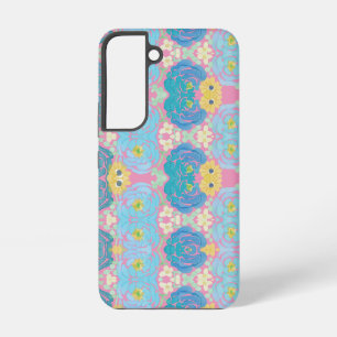 Coque Samsung Galaxy Fleurs aquarelles bleues et jaunes