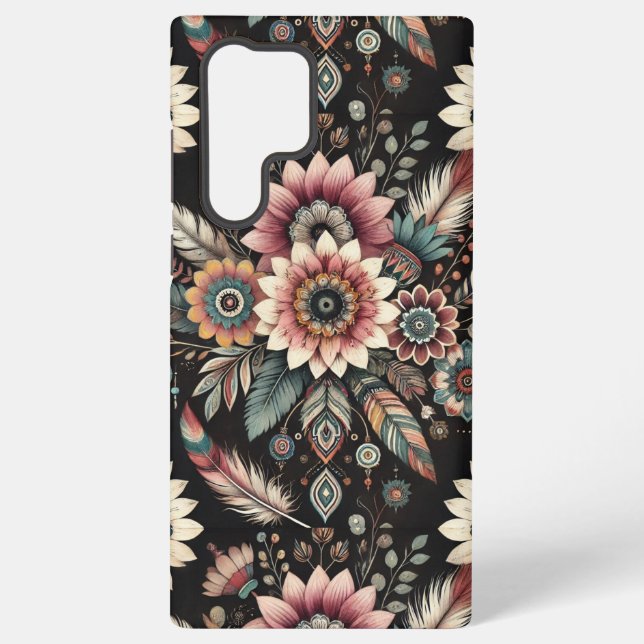Coque Samsung Galaxy Fleurs Boho du soir (Verso)