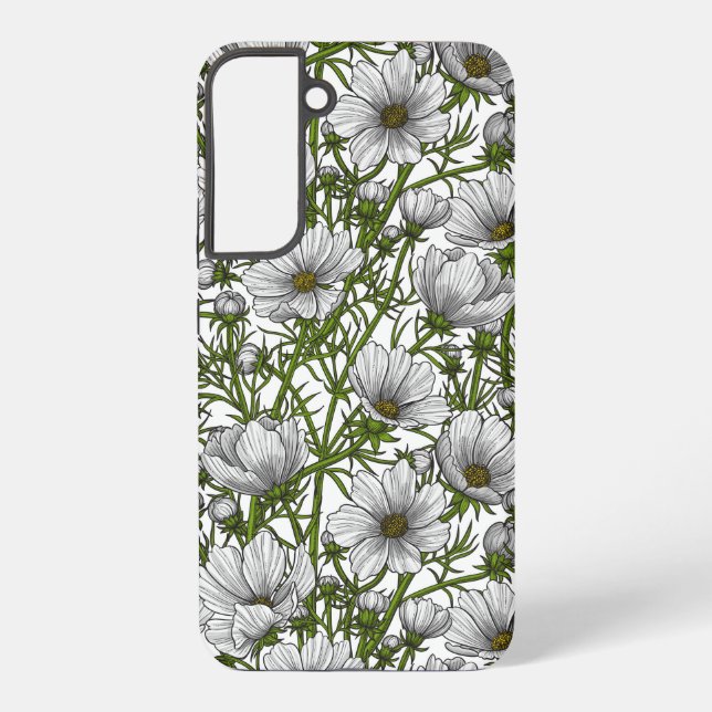 Coque Samsung Galaxy Fleurs cosmos blanches (Verso)