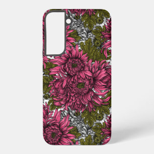 Coque Samsung Galaxy Fleurs de chrysanthème rose