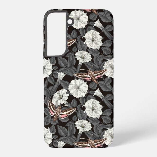 Coque Samsung Galaxy Fleurs de lune et sphinx Moths 2 (Verso)