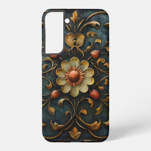 Coque Samsung Galaxy Fleurs et défilement gothiques