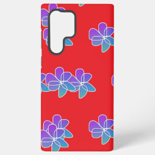 Coque Samsung Galaxy Fleurs violettes Sur Rouge