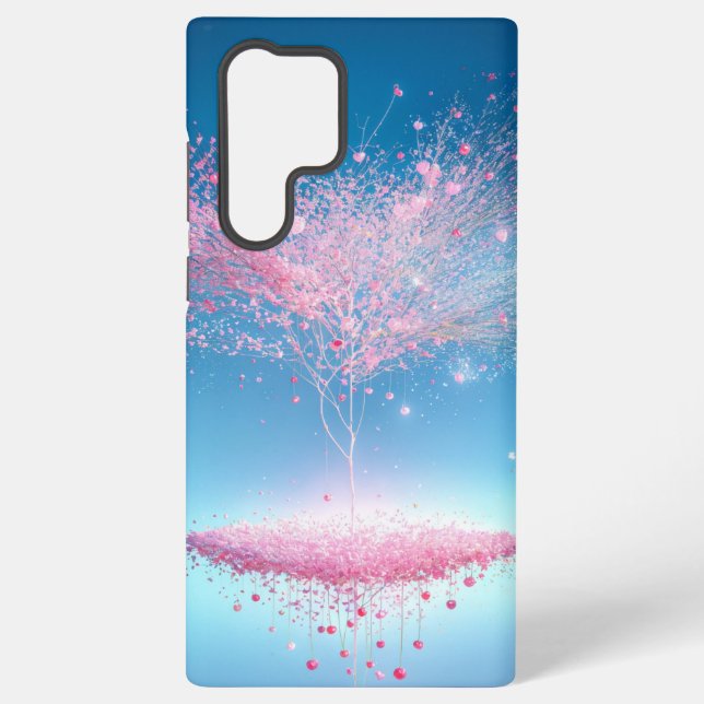 Coque Samsung Galaxy Floating Cherry Blossom Tree & Light Phone Case (Verso)
