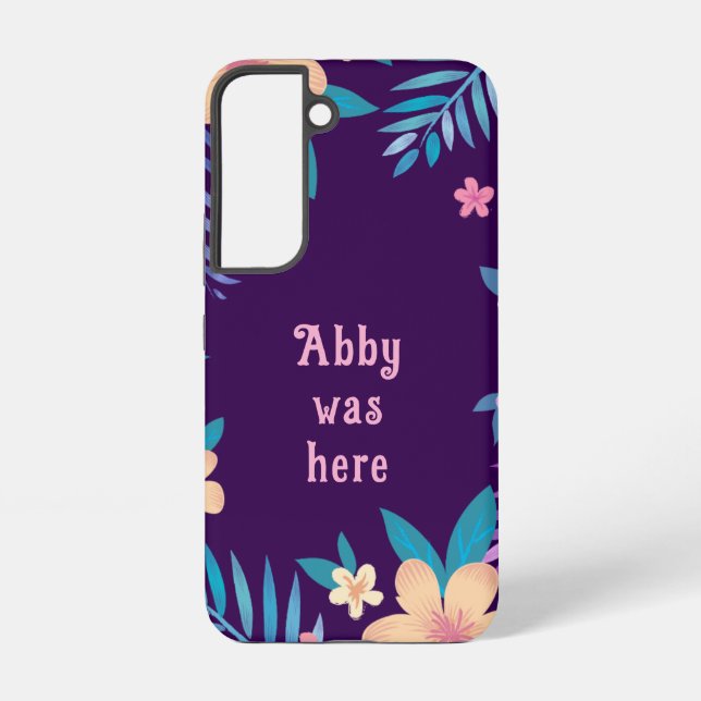 Coque Samsung Galaxy Floral hawaïen sur violet (Verso)