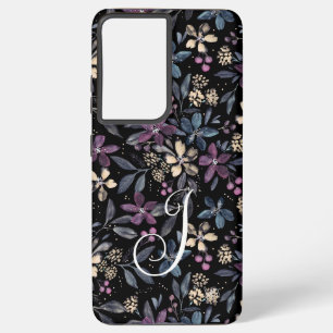 Coque Samsung Galaxy Florista aquarelle Floral sur noir